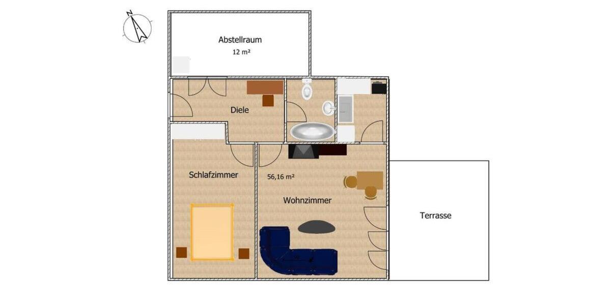 Schöne ruhige 2-Zi-DG-Wohnung in 78112 St. Georgen zu vermieten! 2 zimmer