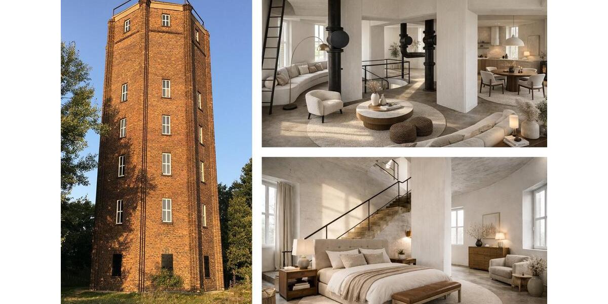 Außergewöhnliches Haus: Achteckiger Wasserturm mit 360°-Panorama 2 zimmer
