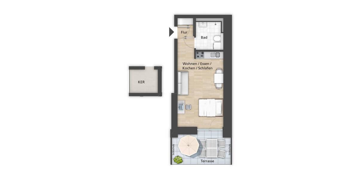 Etagenwohnung Bamberg Bamberg-Ost - 2 Zimmer, 54 m&sup2;, 797&euro; | Angebot:26809381