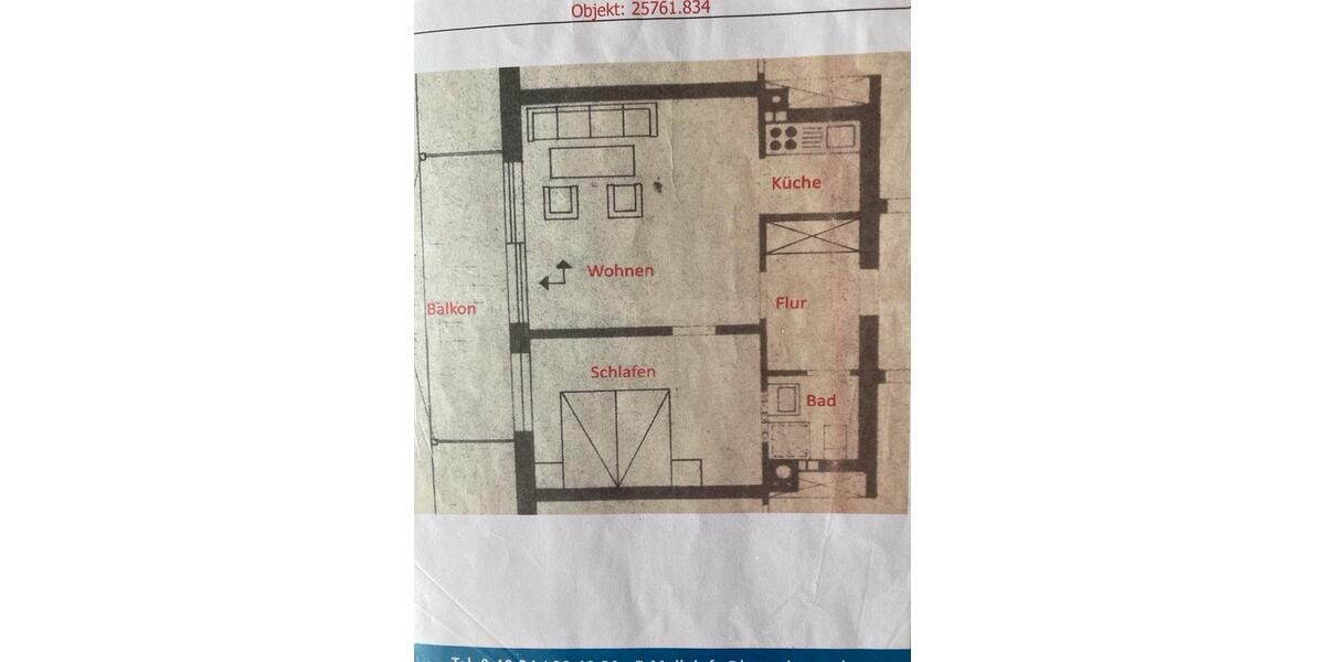 Etagenwohnung Büsum - 2 Zimmer, 42 m&sup2;, 175.000&euro; | Angebot:26943755