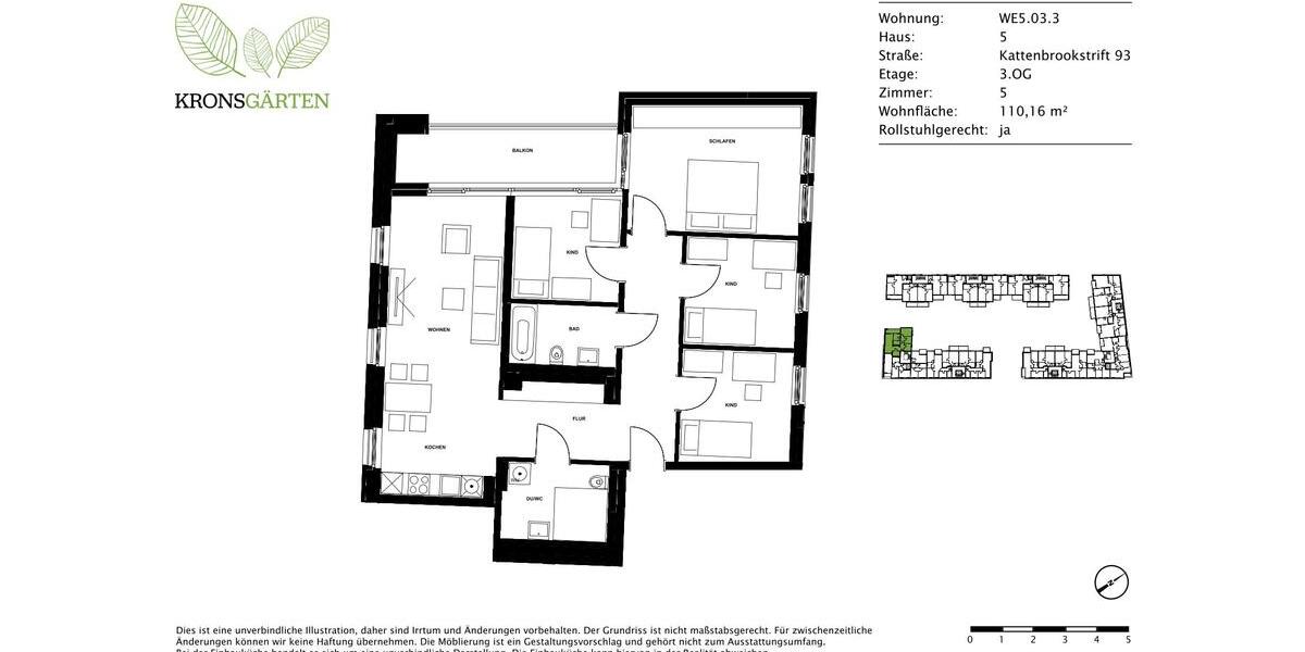 Etagenwohnung Hannover Döhren-Wülfel - 5 Zimmer, 110 m&sup2;, 1.495&euro; | Angebot:26381019