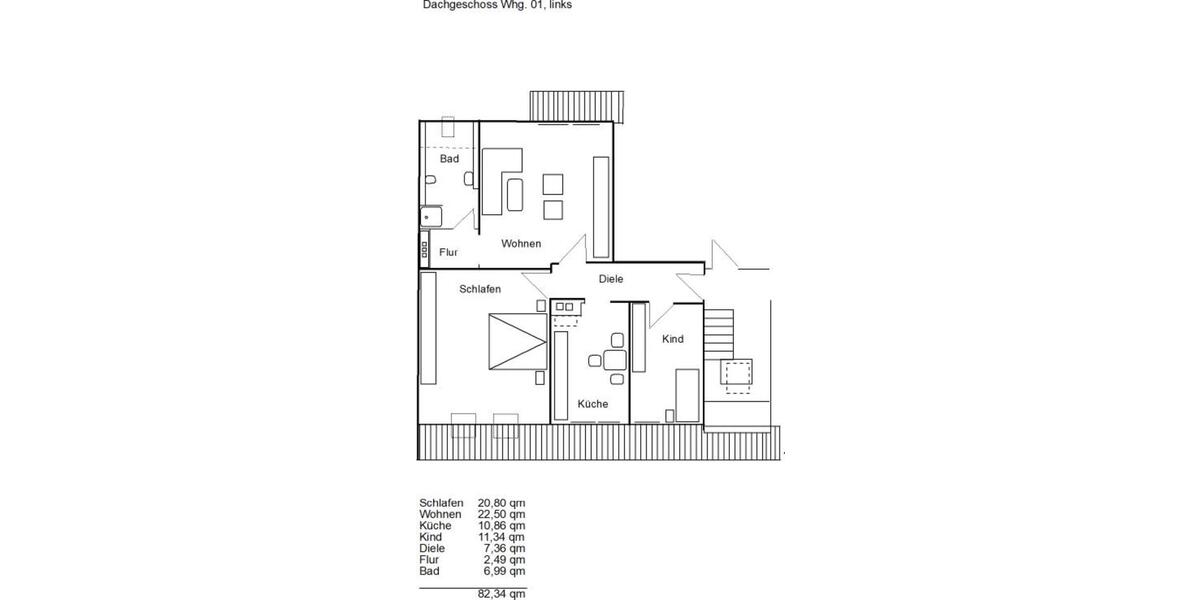 Dachgeschoßwohnung Düren Mariaweiler-Hoven - 3 Zimmer, 82 m&sup2;, 740&euro; | Angebot:24830764