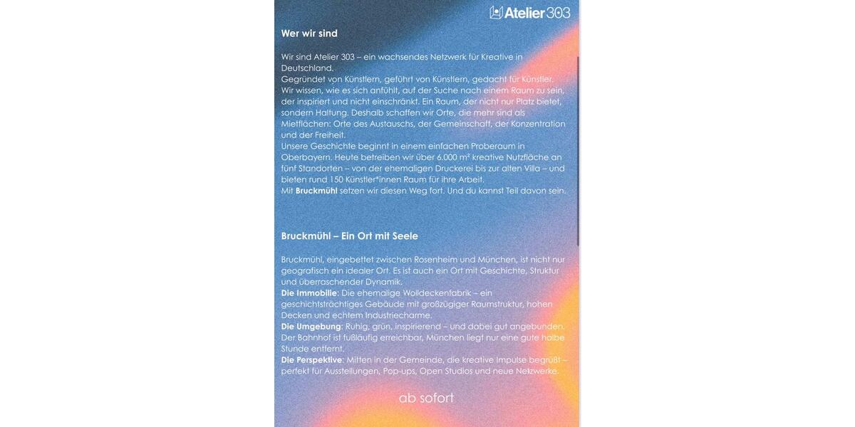 Ateliers, Werkstätten, Proberäume, Büros in Bruckmühl zimmer