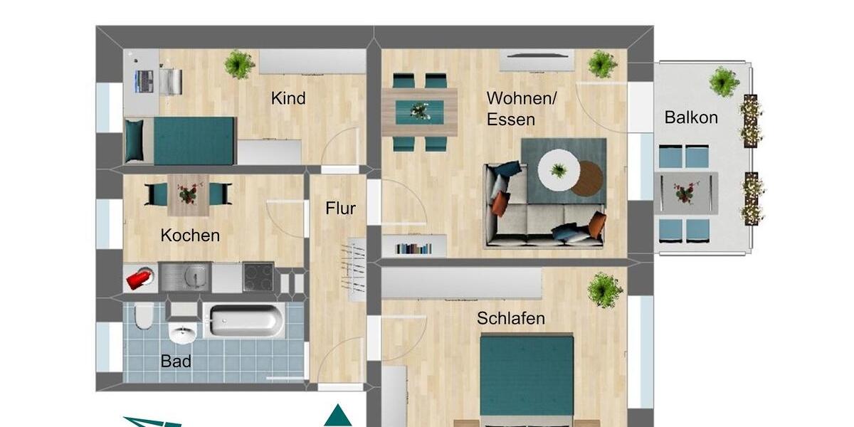 Etagenwohnung Pößneck - 3 Zimmer, 64 m&sup2;, 400&euro; | Angebot:26478028