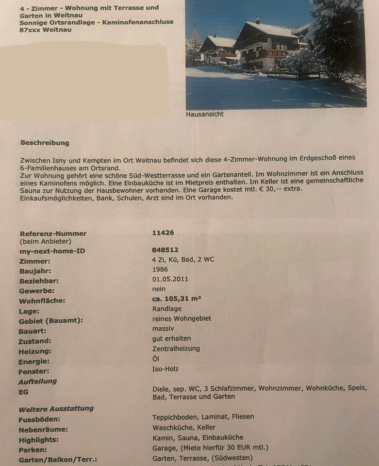 4 Zimmer Wohnung in Weitnau Allgäu zimmer