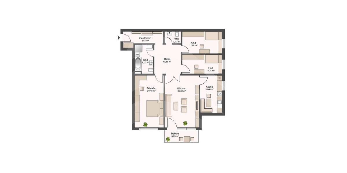 Etagenwohnung Deggendorf - 4 Zimmer, 110 m&sup2;, 399.000&euro; | Angebot:26804939