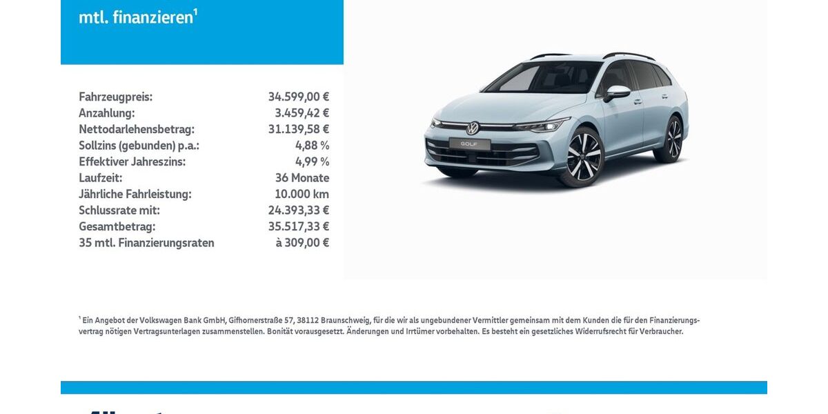 VW Golf 13.968 km 34.599 &euro; Leinefelde-Worbis/DE 37327