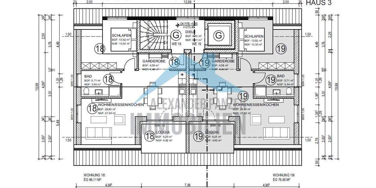 Etagenwohnung Kaufungen / Oberkaufungen Oberkaufungen - 2 Zimmer, 56 m&sup2;, 264.000&euro; | Angebot:25705728