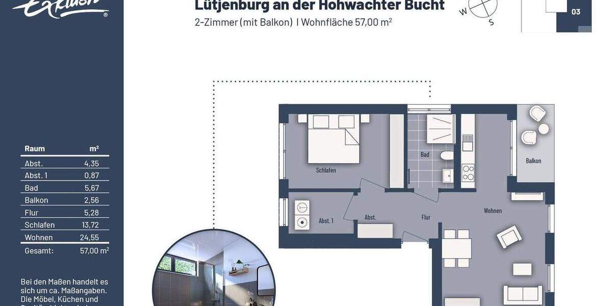 Etagenwohnung Lütjenburg - 2 Zimmer, 57 m&sup2;, 259.000&euro; | Angebot:25821264