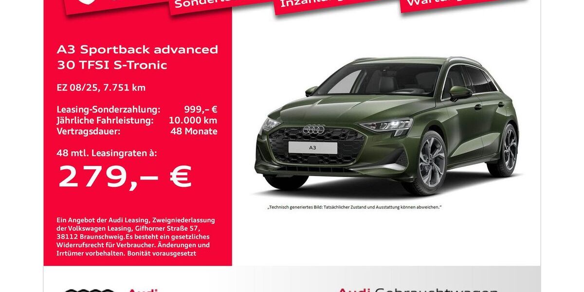 Audi A3 7.751 km 32.981 &euro; Bremerhaven 27576