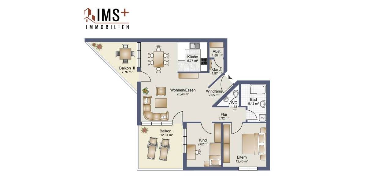 Etagenwohnung Wehr - 3 Zimmer, 80 m&sup2;, 229.000&euro; | Angebot:26139571