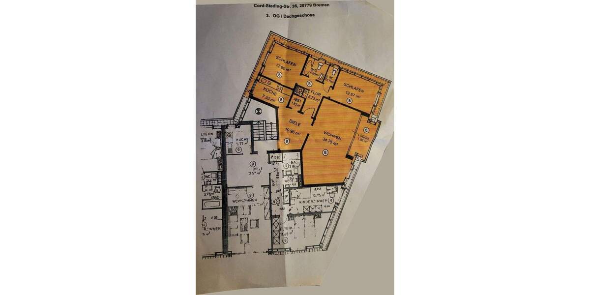 Helle 3-Zimmer-Wohnung in zentraler Lage inkl. Garage - Blumenthal - WG-geeignet 3 zimmer