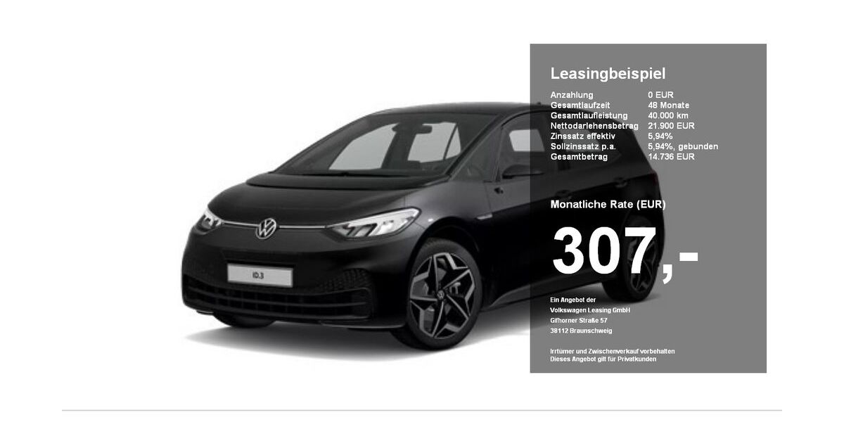 VW ID.3 61.506 km 21.740 € Burghausen 84489