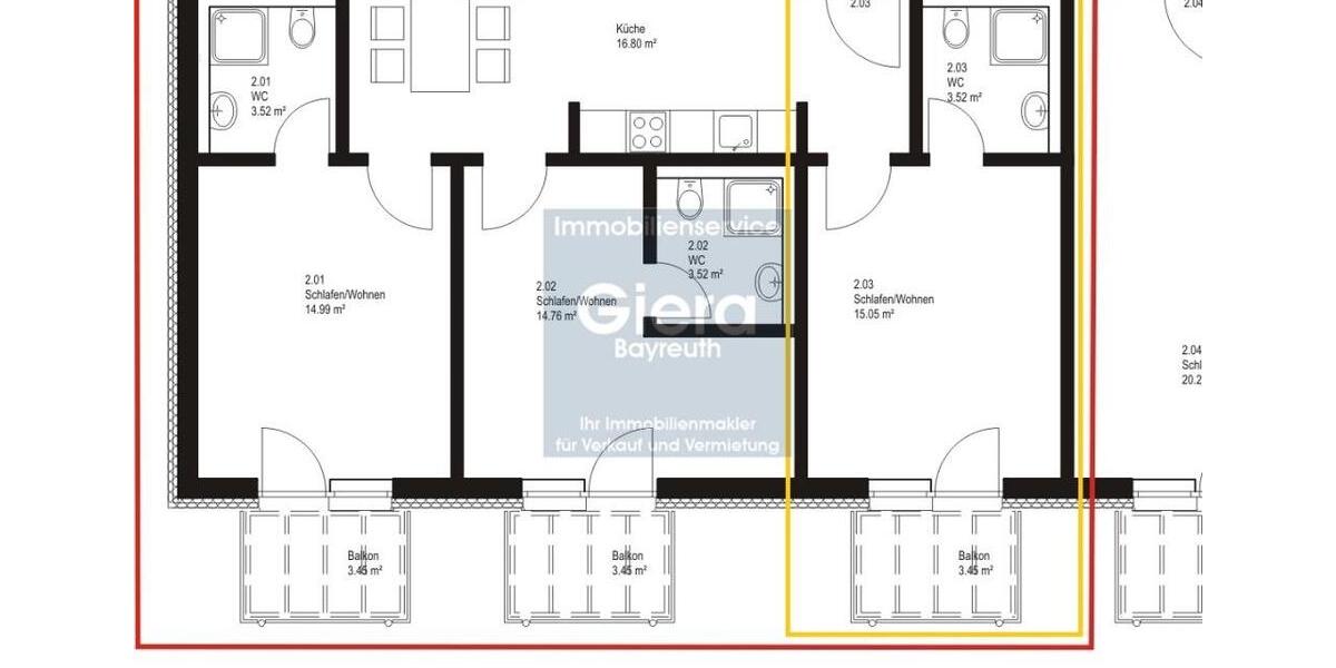 Etagenwohnung Bayreuth Altstadt - 1 Zimmer, 25 m&sup2;, 310&euro; | Angebot:26380318