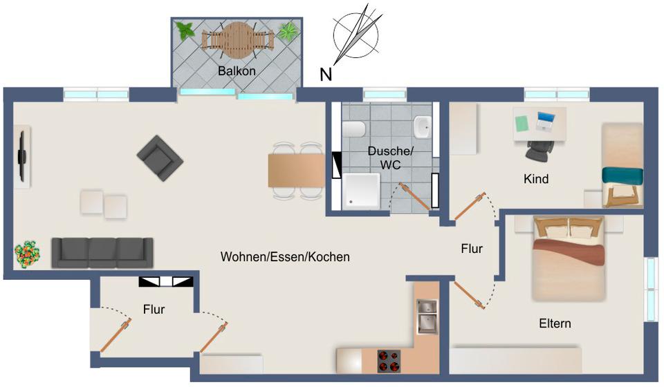 Einfamilienhaus Karlsruhe Mühlburg - 3 Zimmer, 84 m&sup2;, 1.360&euro; | Angebot:25988247
