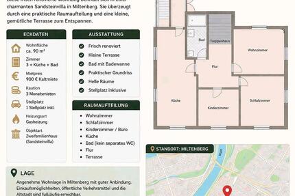 Wohnung Miltenberg - 3 Zimmer, 88 m&sup2;, 900&euro; | Angebot:26348842