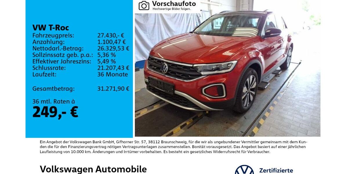 VW T-Roc 24.990 km 27.430 &euro; Leipzig 04178