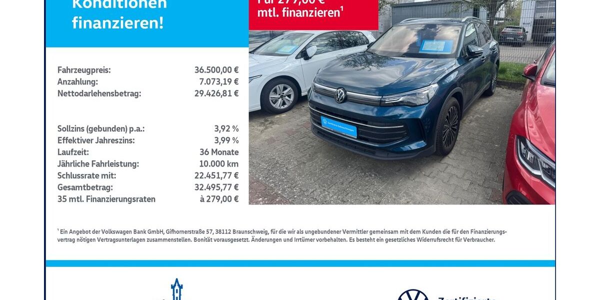 VW Tiguan 11.503 km 36.500 &euro; Woldegk 17348