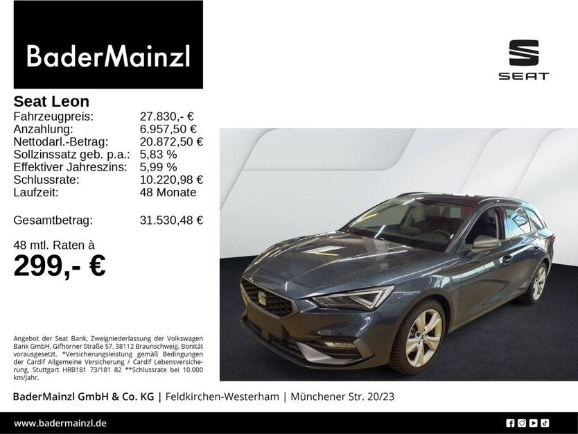 Seat Leon 19.613 km 27.830 € Feldkirchen/Westerham 83620