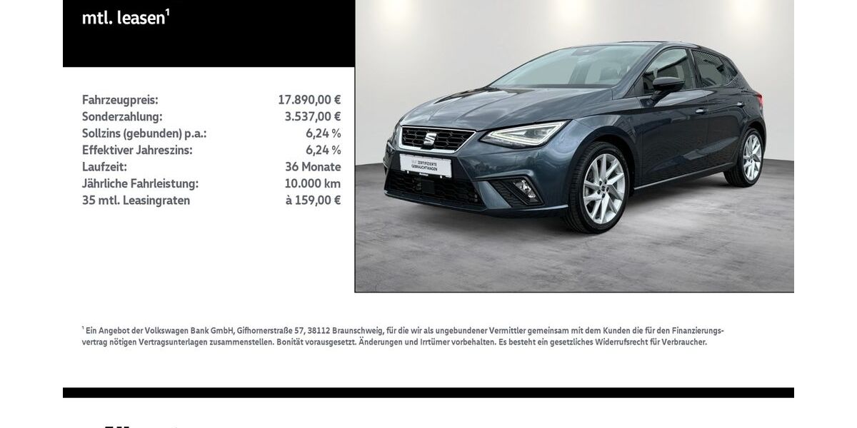 Seat Ibiza 24.950 km 17.290 &euro; Mühlhausen/Thüringen 99974