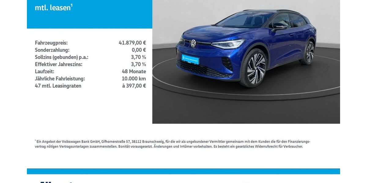 VW ID.4 9.850 km 41.879 &euro; Leinefelde-Worbis/DE 37327