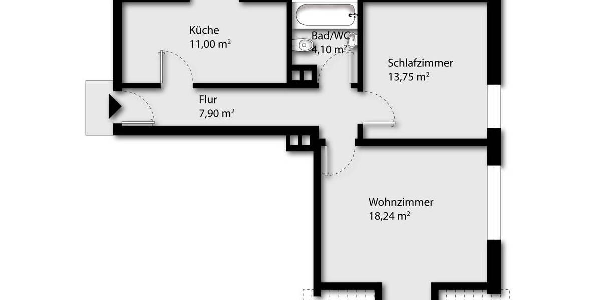 Etagenwohnung Augsburg Innenstadt - 2 Zimmer, 54 m&sup2;, 245.000&euro; | Angebot:26117410