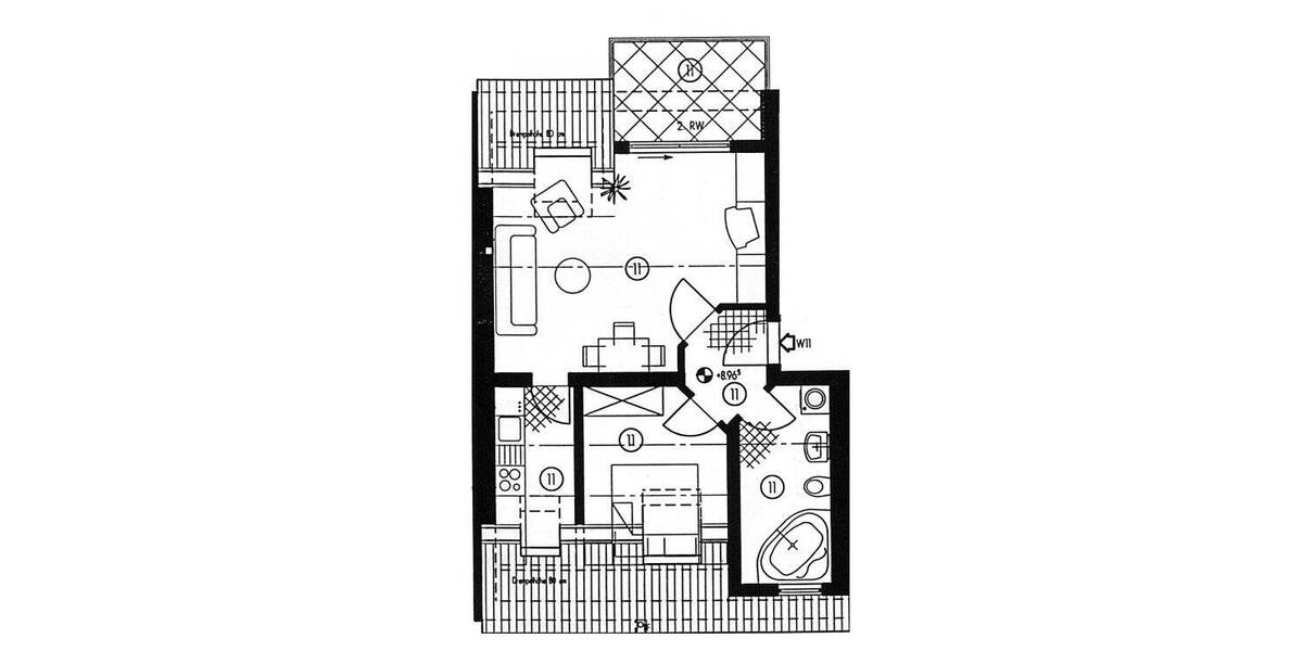 Etagenwohnung Zwickau Marienthal - 2 Zimmer, 43 m&sup2;, 307&euro; | Angebot:26696129