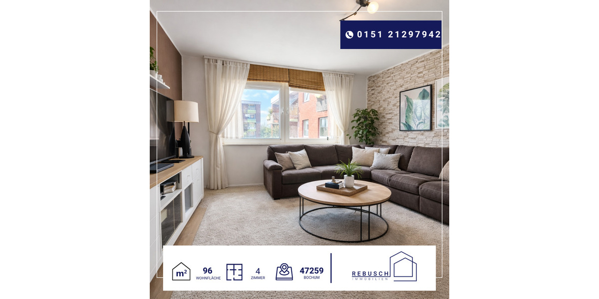 Etagenwohnung Duisburg Huckingen - 4 Zimmer, 96 m&sup2;, 280.000&euro; | Angebot:26211168