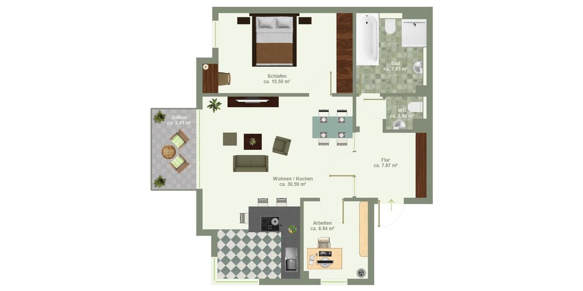 Etagenwohnung Bad Segeberg - 3 Zimmer, 73 m&sup2;, 230.000&euro; | Angebot:27098876