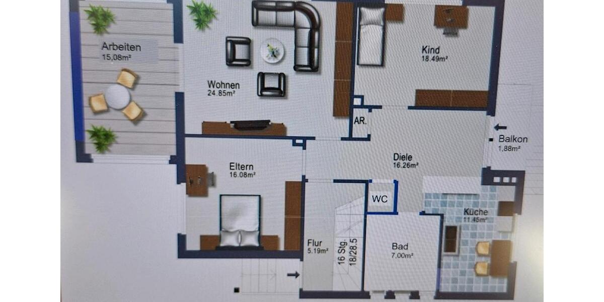 Moderne 4-Zimmer Wohnung mit großem Garten 4 zimmer