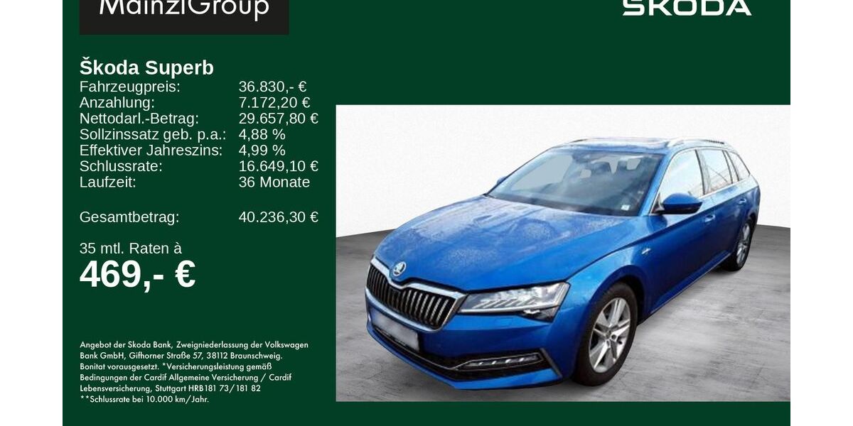 Skoda Superb 34.400 km 36.830 &euro; Feldkirchen/Westerham 83620