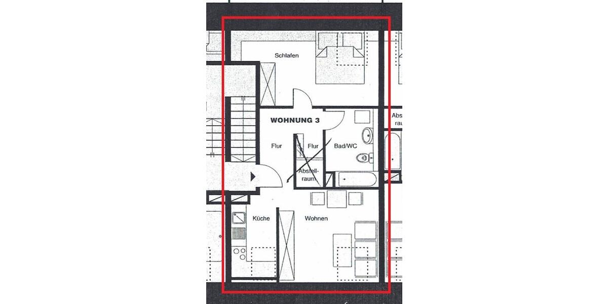 Etagenwohnung Kamenz - 2 Zimmer, 42 m&sup2;, 368&euro; | Angebot:26033278