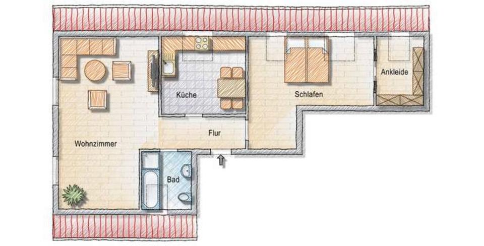 Renovierte Dachgeschosswohnung Eigentumswohnung 3 zimmer