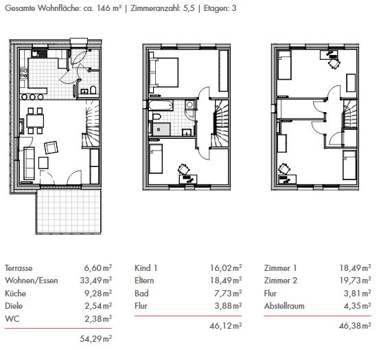 Doppelhaushälfte Biblis - 5.5 Zimmer, 112 m&sup2;, 1.568&euro; | Angebot:26412474