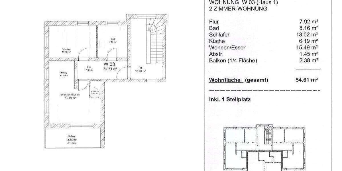Etagenwohnung Cham / Vilzing Vilzing - 2 Zimmer, 54 m&sup2;, 217.000&euro; | Angebot:24991756