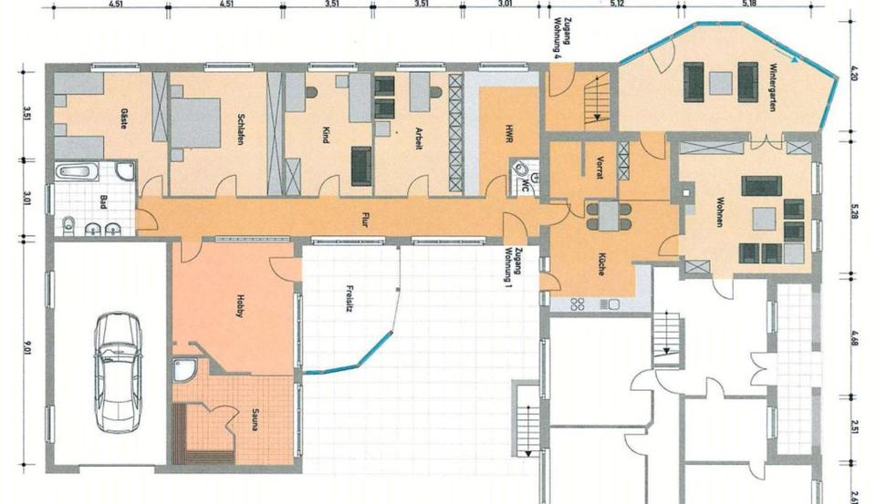 Erdgeschoßwohnung Mittelangeln - 6 Zimmer, 250 m&sup2;, 1.350&euro; | Angebot:25292754
