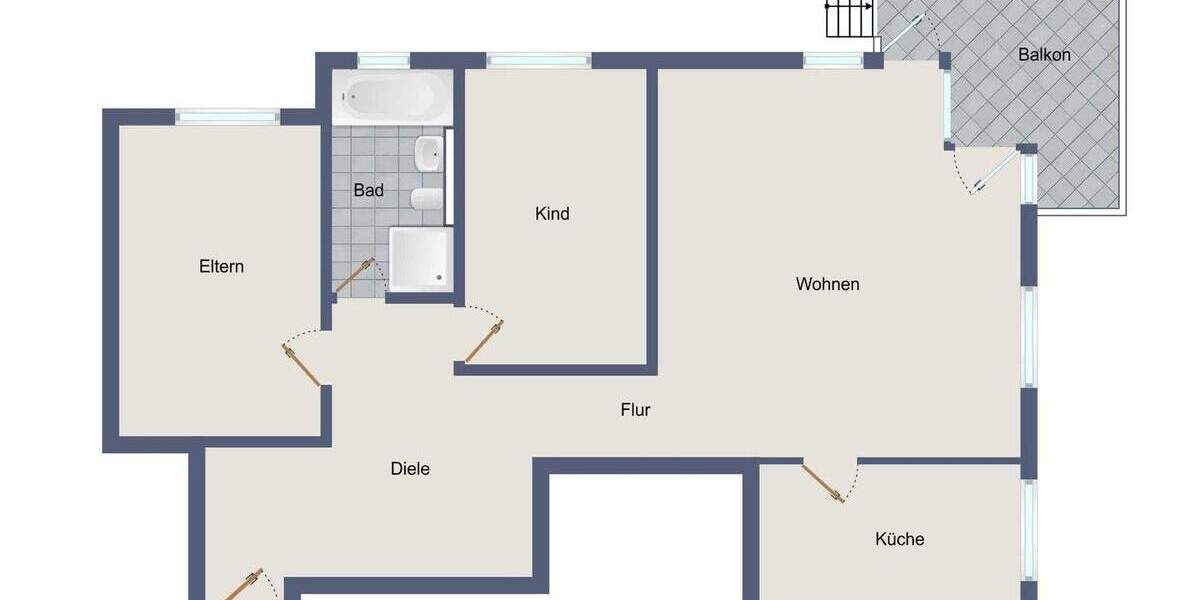 Etagenwohnung Neuhausen - 3 Zimmer, 79 m&sup2;, 360.000&euro; | Angebot:24434909