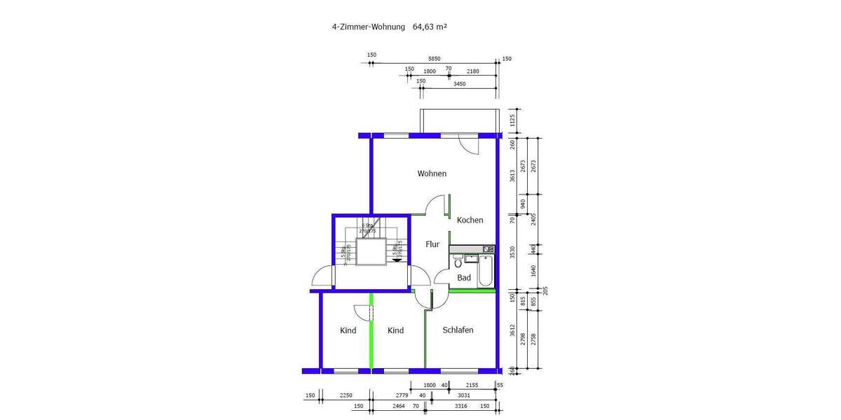Etagenwohnung Suhl Neundorf - 4 Zimmer, 64 m&sup2;, 340&euro; | Angebot:25645765