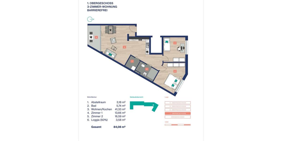 Etagenwohnung Bebra - 3 Zimmer, 84 m&sup2;, 1.300&euro; | Angebot:26381195