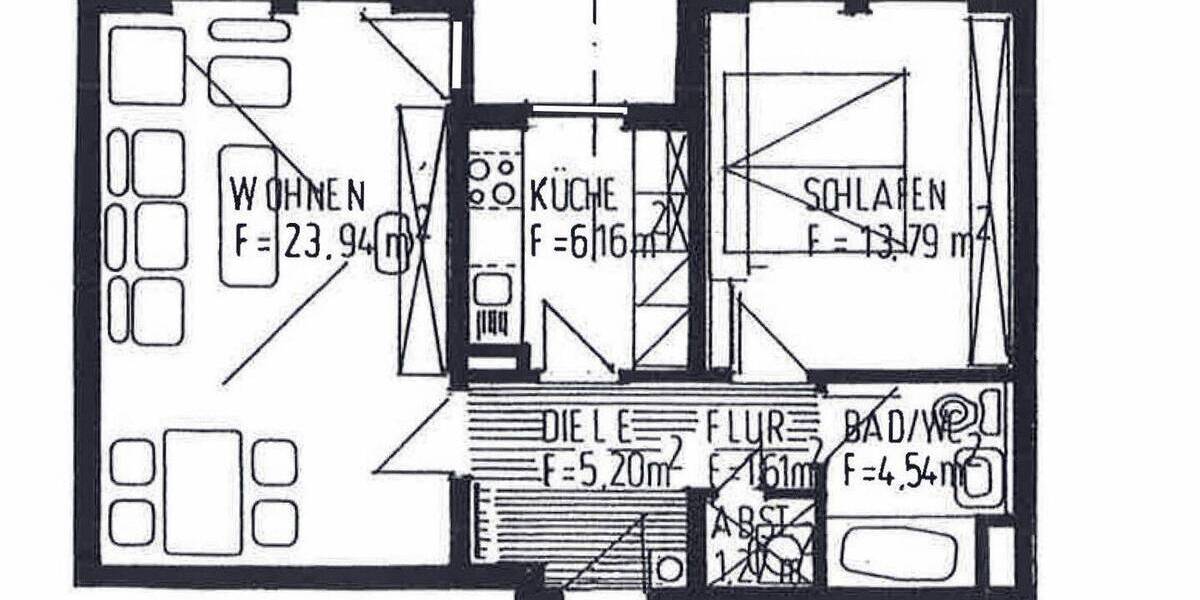 Etagenwohnung Nürnberg Gärten b Wöhrd - 2 Zimmer, 244.000&euro; | Angebot:26879154