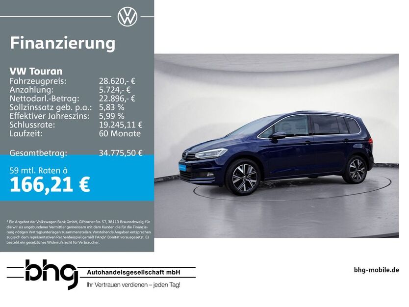 VW Touran 29.304 km 28.620 € Albstadt 72458