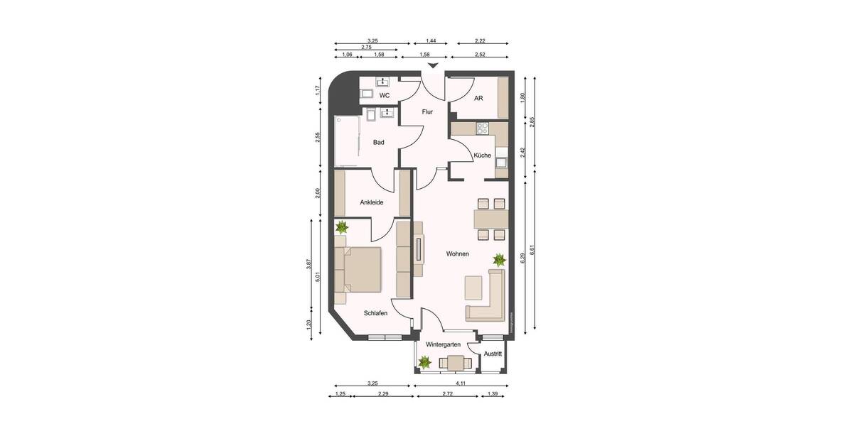 Etagenwohnung Dortmund Mitte - 2 Zimmer, 80 m&sup2;, 1.100&euro; | Angebot:26437033