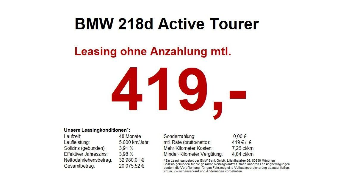BMW 218 Active Tourer 25.483 km 32.740 &euro; Miltenberg 63897