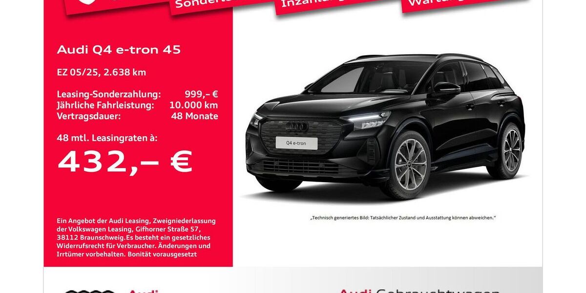 Audi Q4 e-tron 2.638 km 47.431 &euro; Bremerhaven 27576