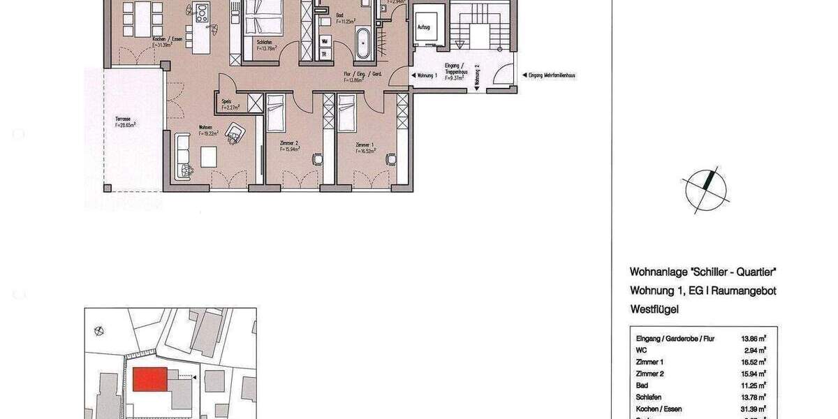 Etagenwohnung Wangen im Allgäu Wangen - 4 Zimmer, 142 m&sup2;, 870.855&euro; | Angebot:26345764