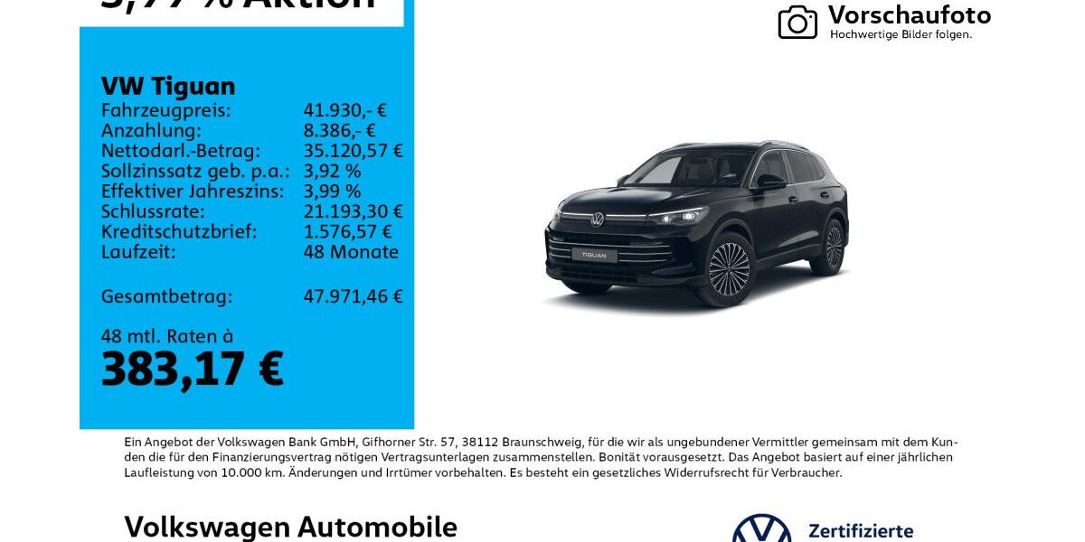 VW Tiguan 5.660 km 41.930 &euro; Leipzig 04277