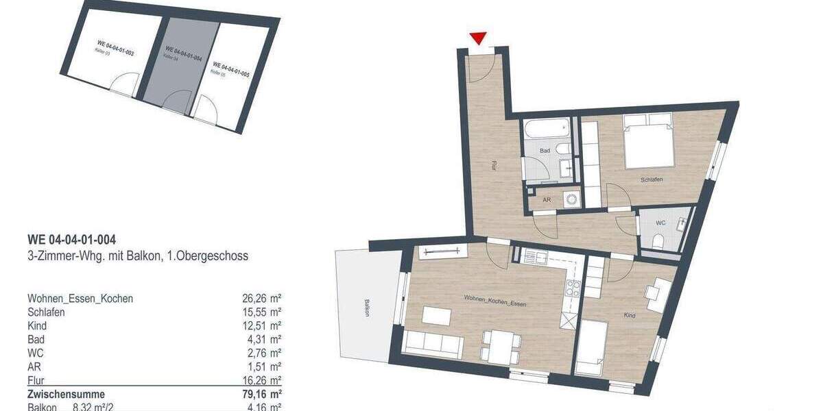 Terrassenwohnung Stein Deutenbach - 3 Zimmer, 82 m&sup2;, 1.180&euro; | Angebot:26308226