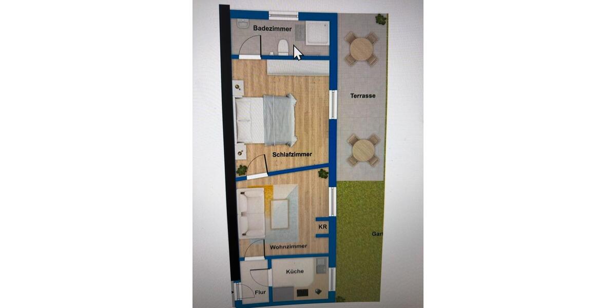 Terrassenwohnung Ilbesheim bei Landau in der Pfalz - 2 Zimmer, 45 m&sup2;, 560&euro; | Angebot:26447748