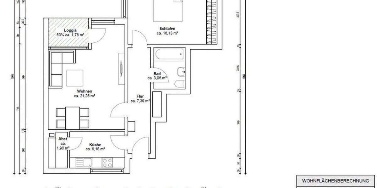 Etagenwohnung Hamburg Stellingen - 2 Zimmer, 59 m&sup2;, 870&euro; | Angebot:25472512