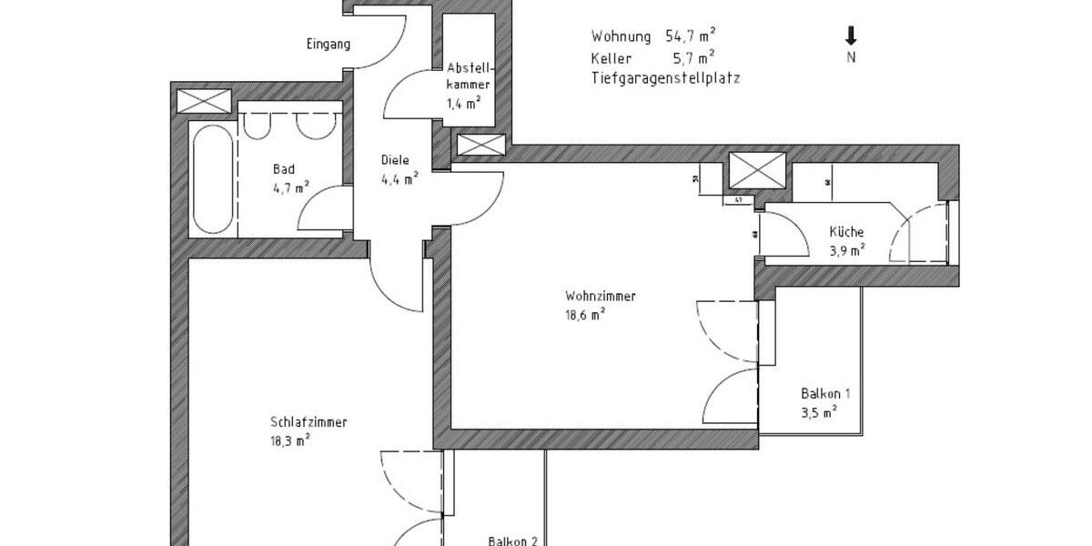 Etagenwohnung Gröbenzell - 2 Zimmer, 55 m&sup2;, 360.000&euro; | Angebot:25082533